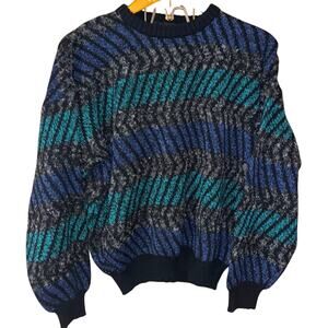 Vintage Shah Safari geometric acrylic sweater grandpa 1980’s (medium)